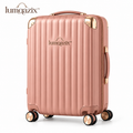 Lumqazix™ Rose Pink Ribbed Spinner Suitcase