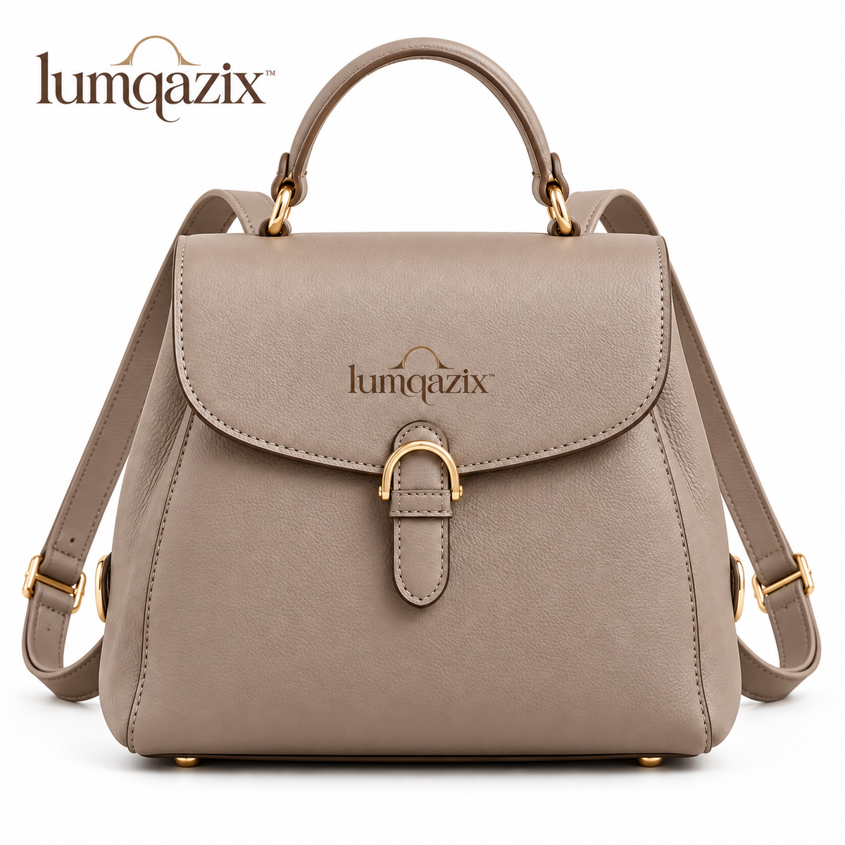 Lumqazix™ Warm Gray Flap Backpack