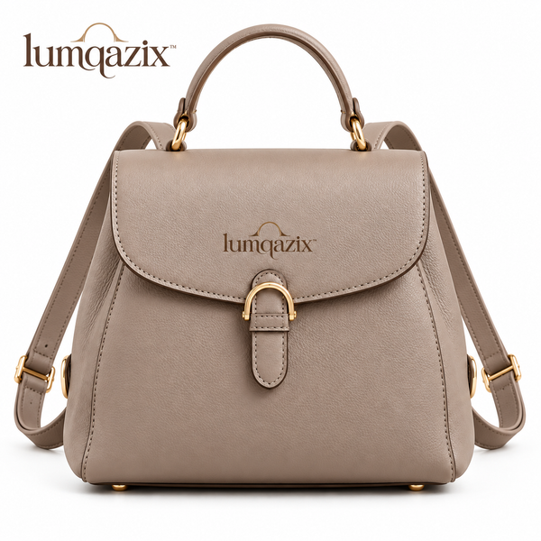 Lumqazix™ Warm Gray Flap Backpack