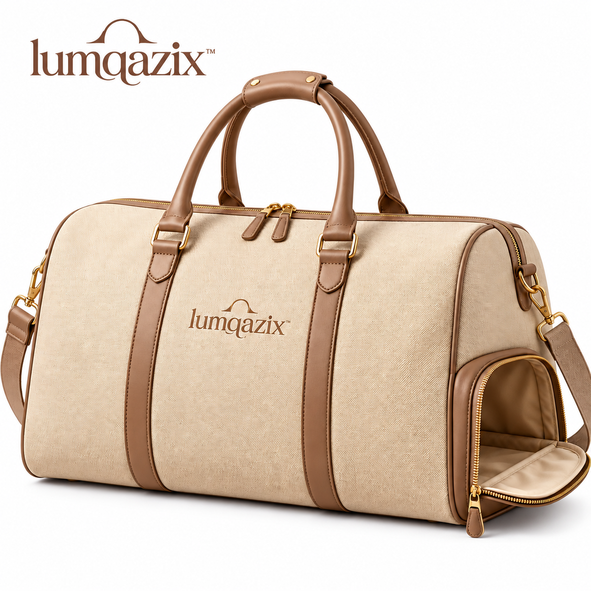 Lumqazix™ Warm Sand Canvas-Look Duffel