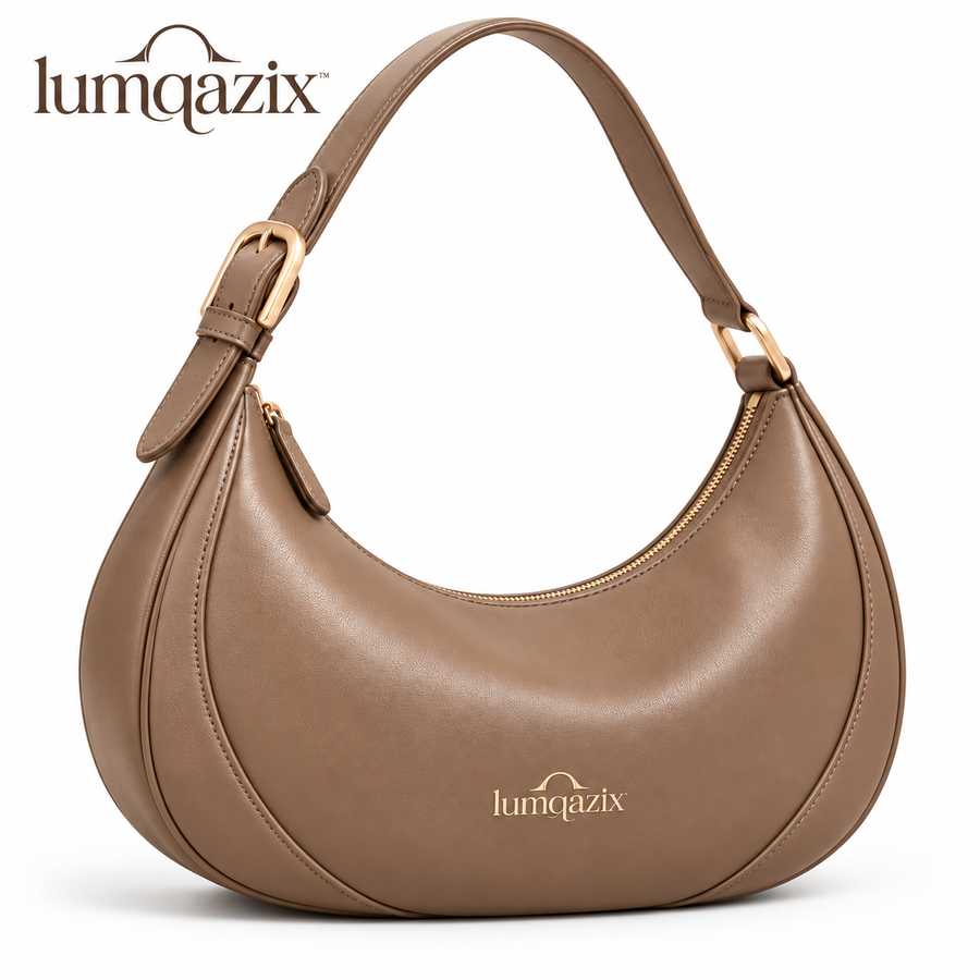 Taupe Crescent Shoulder Bag