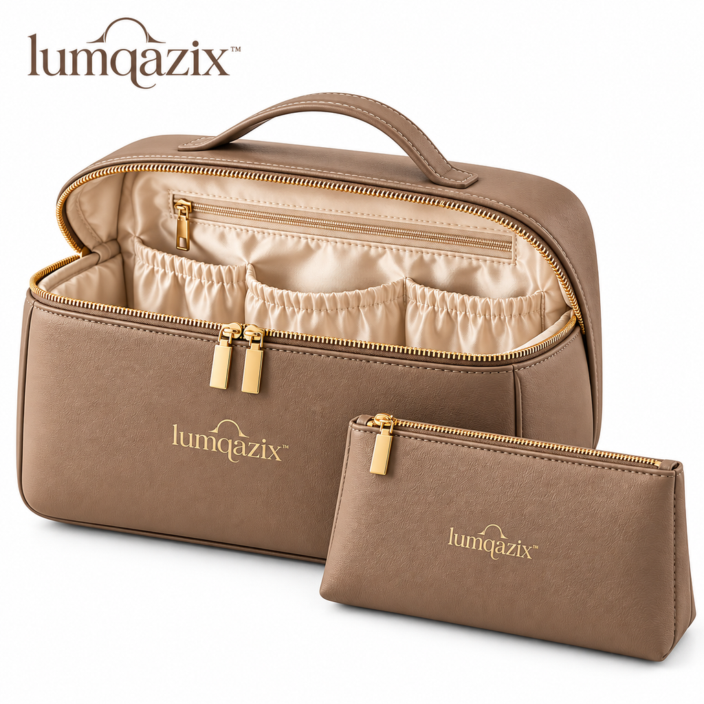 Lumqazix™ Taupe Toiletry Organizer