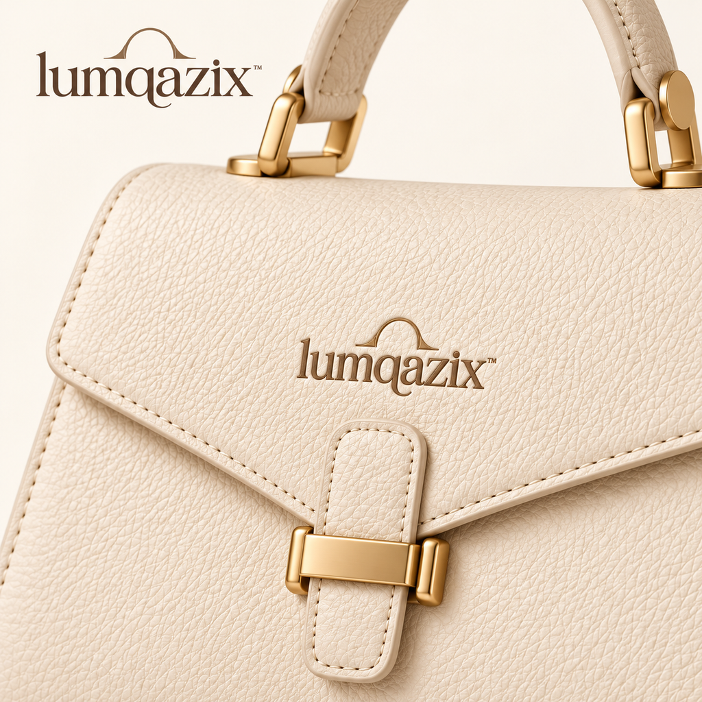 Lumqazix™ Ivory Pebbled Top-Handle Satchel