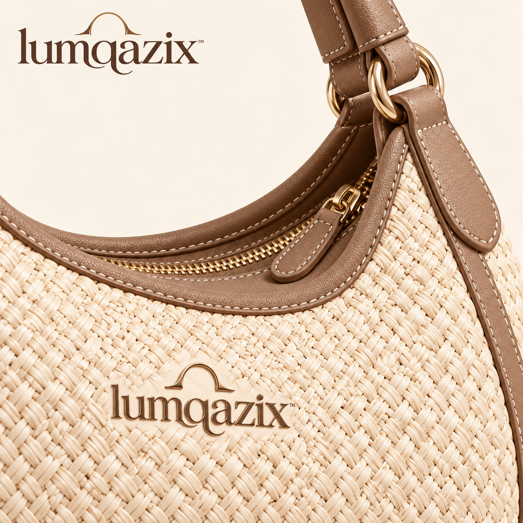 Lumqazix™ Cream Woven Hobo Bag