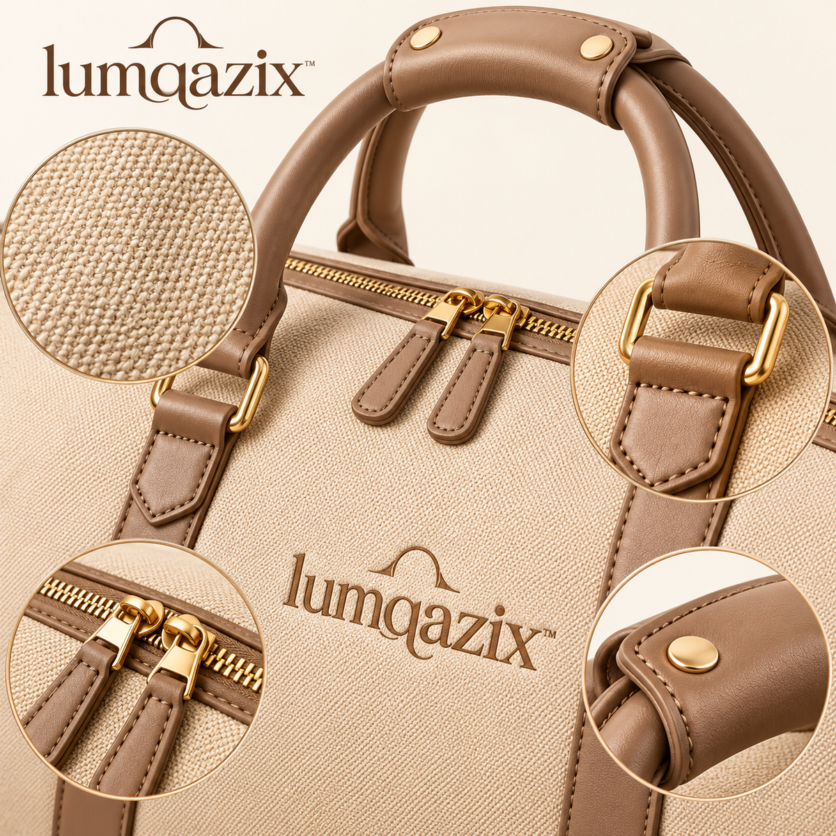 Lumqazix™ Warm Sand Canvas-Look Duffel