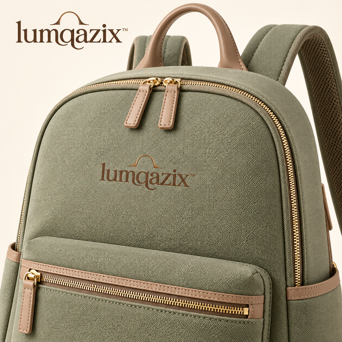 Lumqazix™ Sage Green Commuter Backpack
