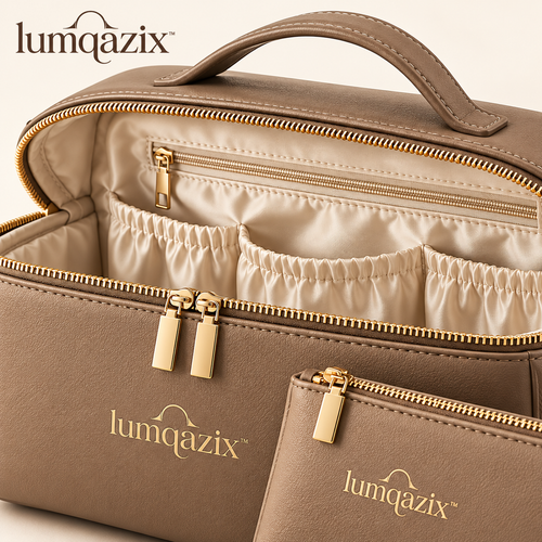 Lumqazix™ Taupe Toiletry Organizer