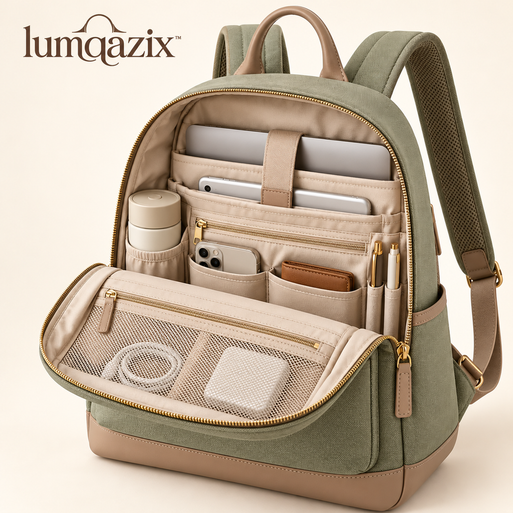 Lumqazix™ Sage Green Commuter Backpack