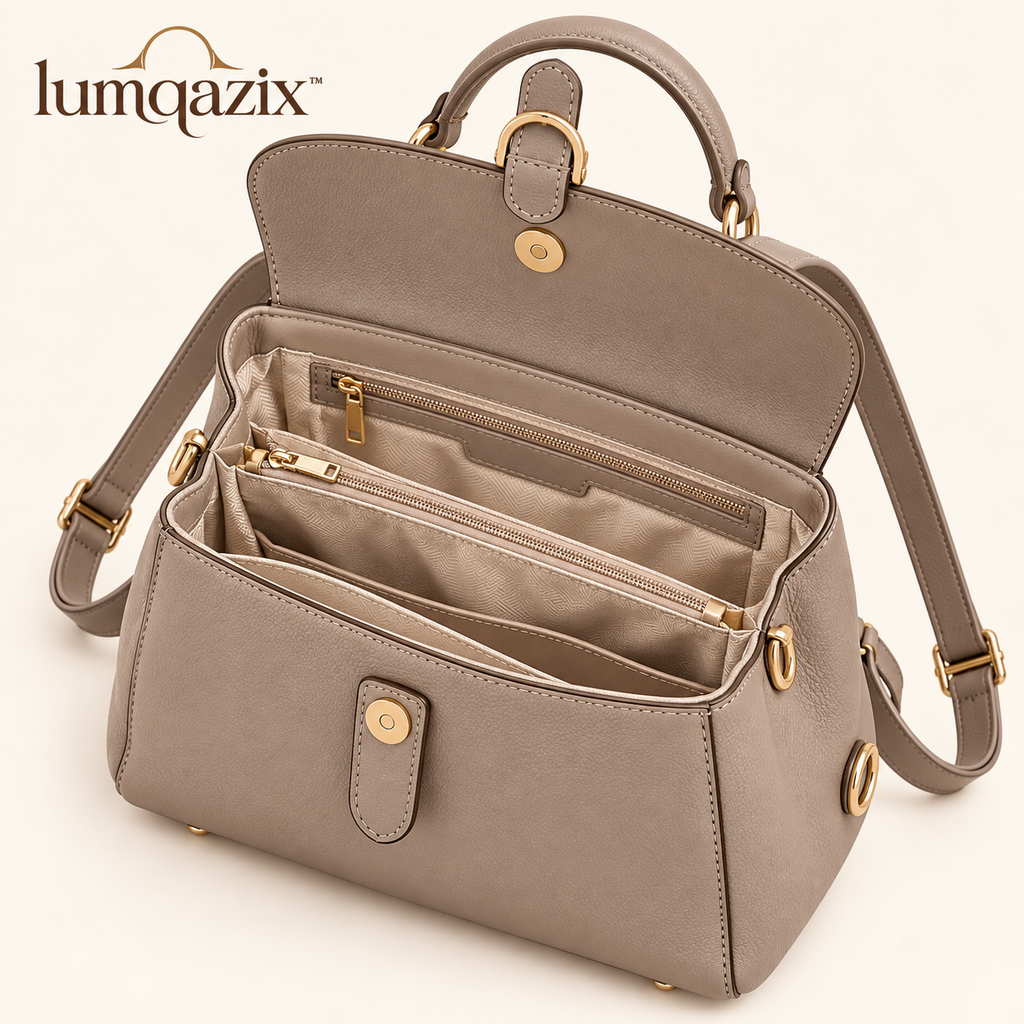 Lumqazix™ Warm Gray Flap Backpack