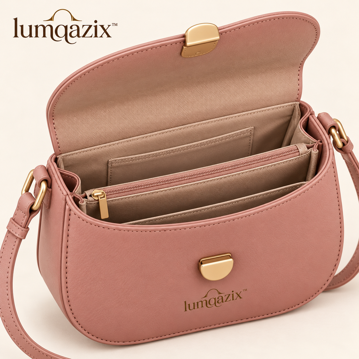 Lumqazix™ Dusty Rose Flap Crossbody