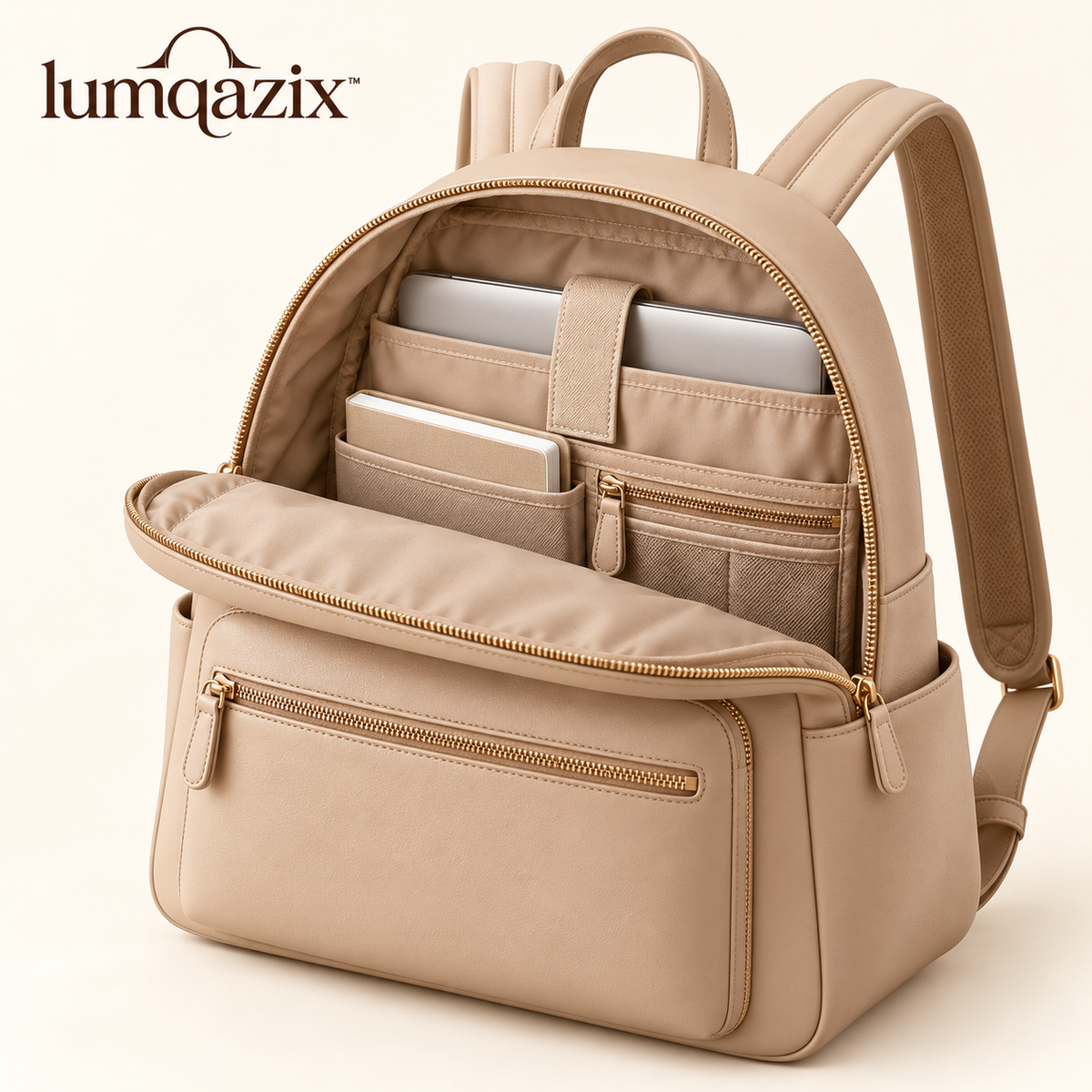 Lumqazix™ Warm Sand City Backpack