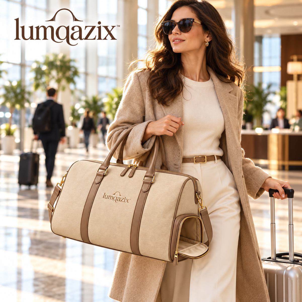 Lumqazix™ Warm Sand Canvas-Look Duffel