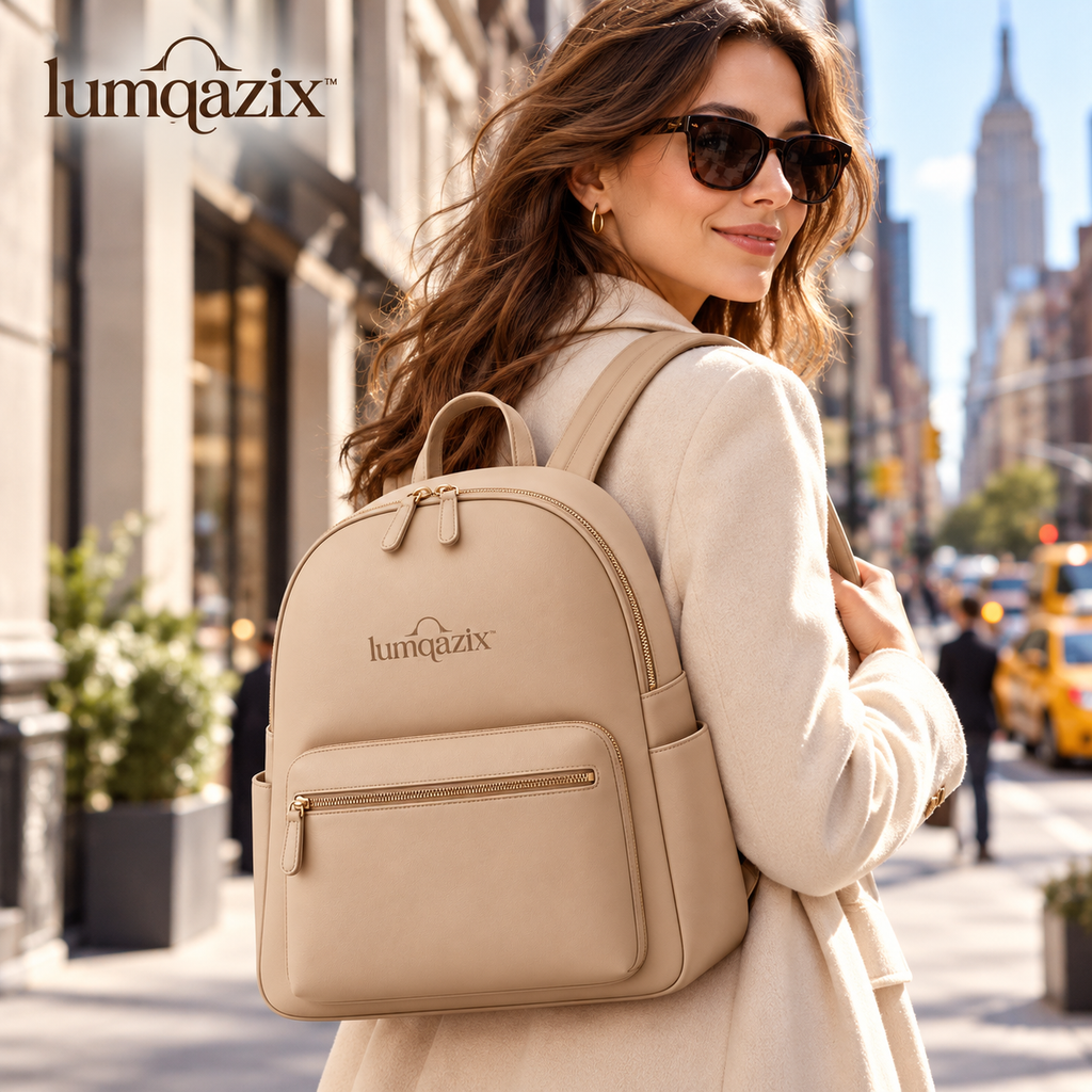 Lumqazix™ Warm Sand City Backpack